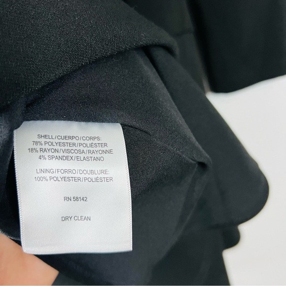 Gal Meets Glam sz 4 Celeste Fit n Flare Dress Long Sleeve Tiered Classic Black - Picture 6 of 7